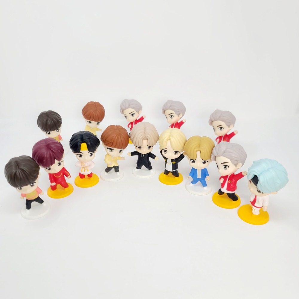 McDonalds BTS TinyTAN Toy Figure Lot 14pc K-Pop Collectible Mixed Set Good